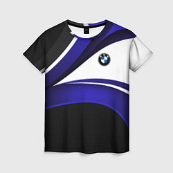 Женская футболка BMW Logotype - blue waves