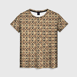 Женская футболка Магический узор чёрно-коричневый