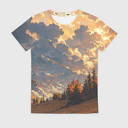 Футболка женская Вечерний закат - аниме, цвет: 3D-принт