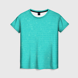 Женская футболка Ментоловый текстурированный в полоску