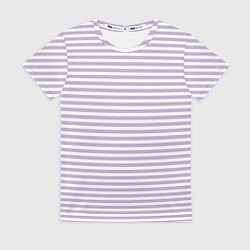 Женская футболка Холодный сиреневый в белую полоску