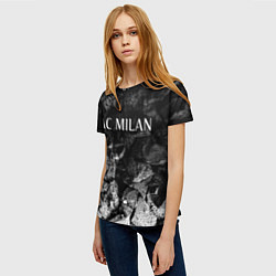 Футболка женская AC Milan black graphite, цвет: 3D-принт — фото 2