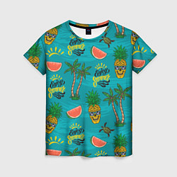 Футболка женская Enjoy summer pattern - pineapple, цвет: 3D-принт