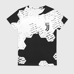 Женская футболка Juventus hexagon black sport