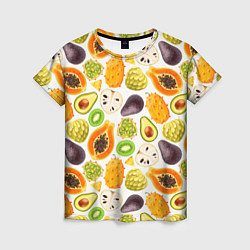 Женская футболка Экзотический фруктовый узор