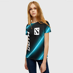 Футболка женская Dota неоновые лампы, цвет: 3D-принт — фото 2