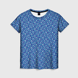 Женская футболка Светлый синий в мелкий рисунок