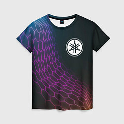 Футболка женская Yamaha neon hexagon, цвет: 3D-принт