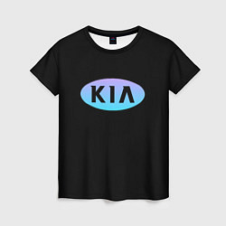 Футболка женская KIA logo neon, цвет: 3D-принт