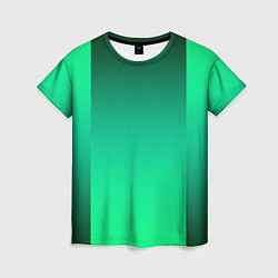 Футболка женская Яркий зеленый градиентный комбинированный фон, цвет: 3D-принт