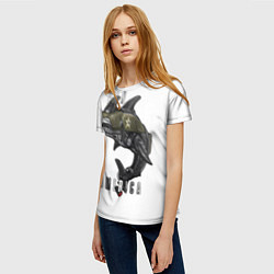 Футболка женская Мотоцикл акула, цвет: 3D-принт — фото 2