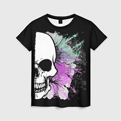 Футболка женская Half a skull, цвет: 3D-принт