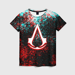 Футболка женская Assassins Creed logo glitch, цвет: 3D-принт