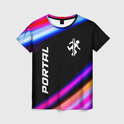 Футболка женская Portal fast light neon stripes, цвет: 3D-принт