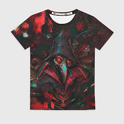 Футболка женская Чумной доктор с пылающим взором, цвет: 3D-принт