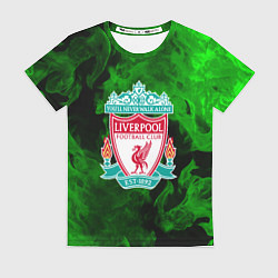 Футболка женская Liverpool green fire, цвет: 3D-принт