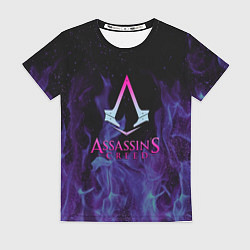 Футболка женская Assassins Creed flame, цвет: 3D-принт