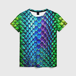Женская футболка Радужная кожа змеи