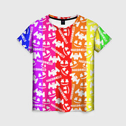Женская футболка Marshmello rainbow