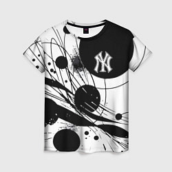 Футболка женская New York Yankees baseball team - abstraction, цвет: 3D-принт