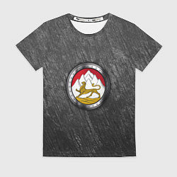 Футболка женская Герб Осетии на камне, цвет: 3D-принт