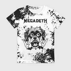 Футболка женская Megadeth - рок пес, цвет: 3D-принт