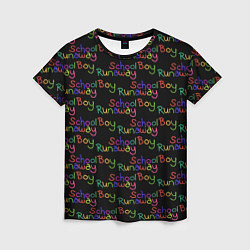 Футболка женская Logo - Schoolboy Runaway pattern, цвет: 3D-принт