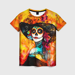 Женская футболка Катрина в черной шляпе