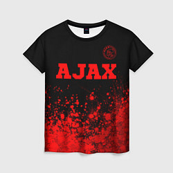 Женская футболка Ajax - red gradient посередине