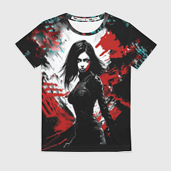 Женская футболка Девушка воин