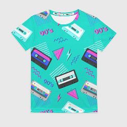 Женская футболка Бирюзовая кассета из 90-х