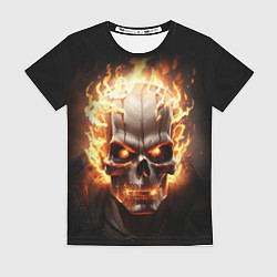 Футболка женская Череп в огне, цвет: 3D-принт