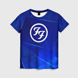 Футболка женская Foo Fighters blue poly, цвет: 3D-принт