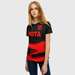 Футболка женская Dota - red gradient посередине, цвет: 3D-принт — фото 2