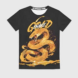 Футболка женская Gold snake, цвет: 3D-принт
