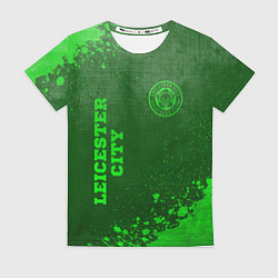 Футболка женская Leicester City - green gradient вертикально, цвет: 3D-принт