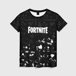 Футболка женская Fortnite pattern black, цвет: 3D-принт