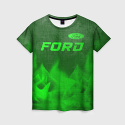 Футболка женская Ford - green gradient посередине, цвет: 3D-принт