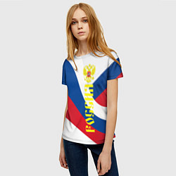 Футболка женская Флаг России, паттерн, цвет: 3D-принт — фото 2