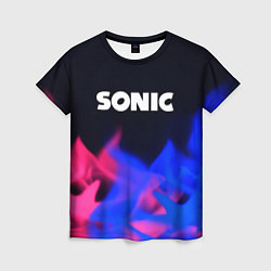 Футболка женская Sonic neon flame, цвет: 3D-принт