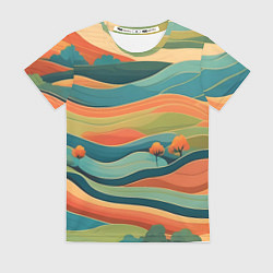 Футболка женская Поля луга, цвет: 3D-принт