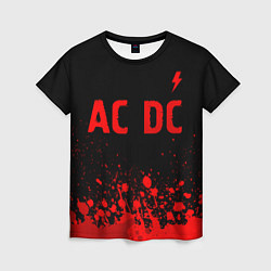 Футболка женская AC DC - red gradient посередине, цвет: 3D-принт