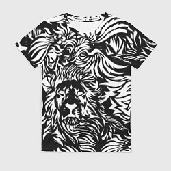 Женская футболка Лев и орел в виде узоров