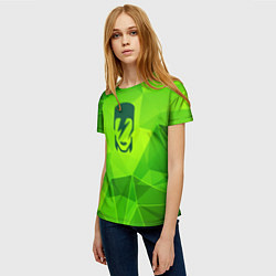 Футболка женская David Bowie green poly, цвет: 3D-принт — фото 2