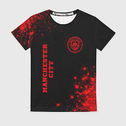 Футболка женская Manchester City - red gradient вертикально, цвет: 3D-принт