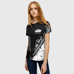 Футболка женская KTM - следы от шин, цвет: 3D-принт — фото 2