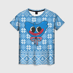 Футболка женская Huggy Wuggy миленький новогодний свитер ugly, цвет: 3D-принт