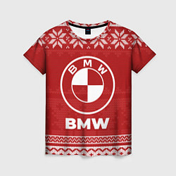 Футболка женская Новогодний BMW, цвет: 3D-принт