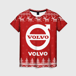 Футболка женская Новогодний Volvo с оленями, цвет: 3D-принт