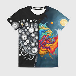 Футболка женская Креативный мозг, цвет: 3D-принт